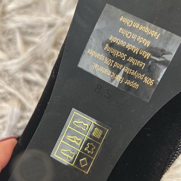 NWOB Jeffrey Campbell Florette Velvet Pointed Toe Sock Ankle Boots Black Sz 8.5 - Picture 15 of 15